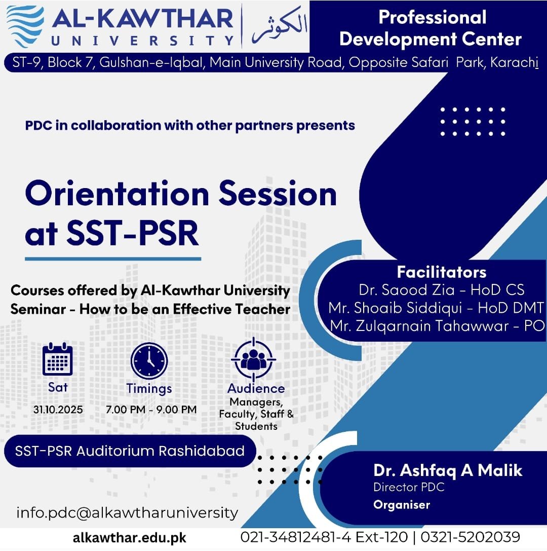 Orientation for Organzation Session at SST-PSR